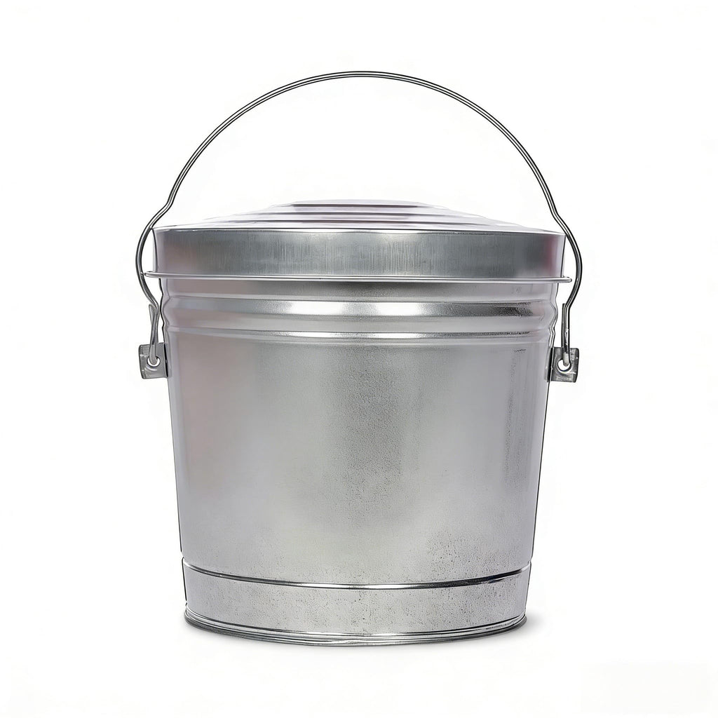 6 Gallon Galvanized Metal Trash Can with Lid S3490