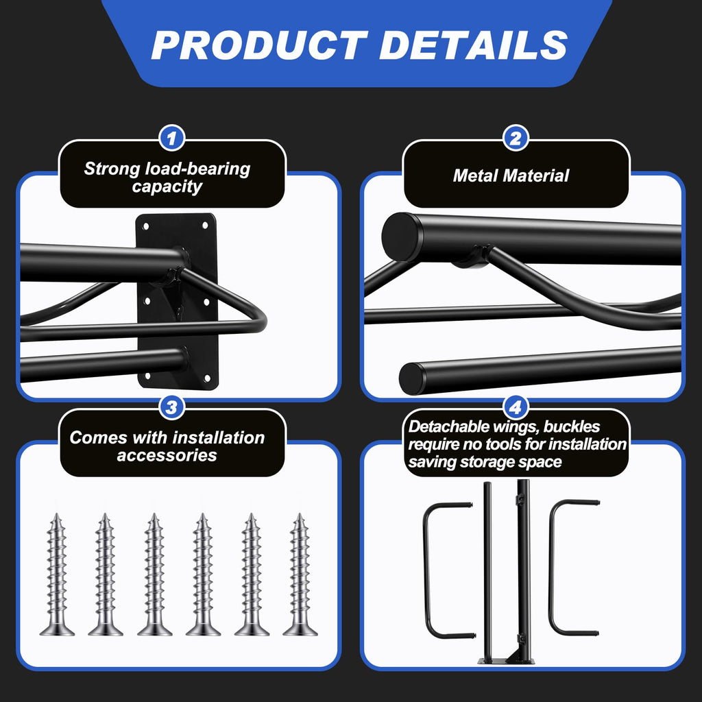 6 Pcs Wall Mount Saddle Rack with Pad Bar M9090