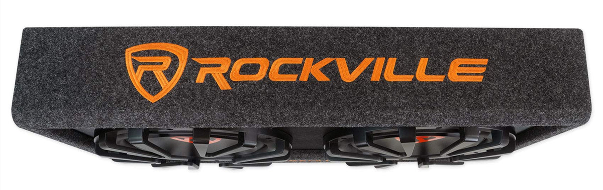 Dual 12" Slim Vented Powered Car Subwoofer Enclosure M490