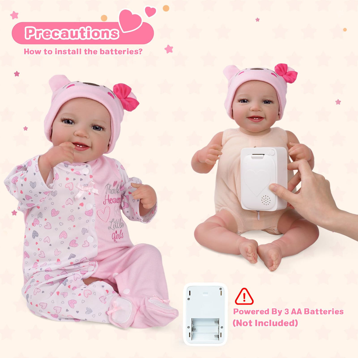 Reborn Baby Dolls with Heartbeat, Coos & Breathing N842800
