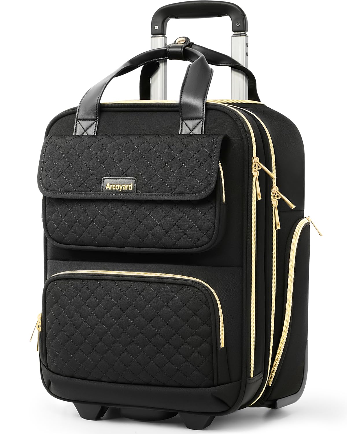 Black 16-Inch Underseat Carry On Luggage with Wheels Q322128