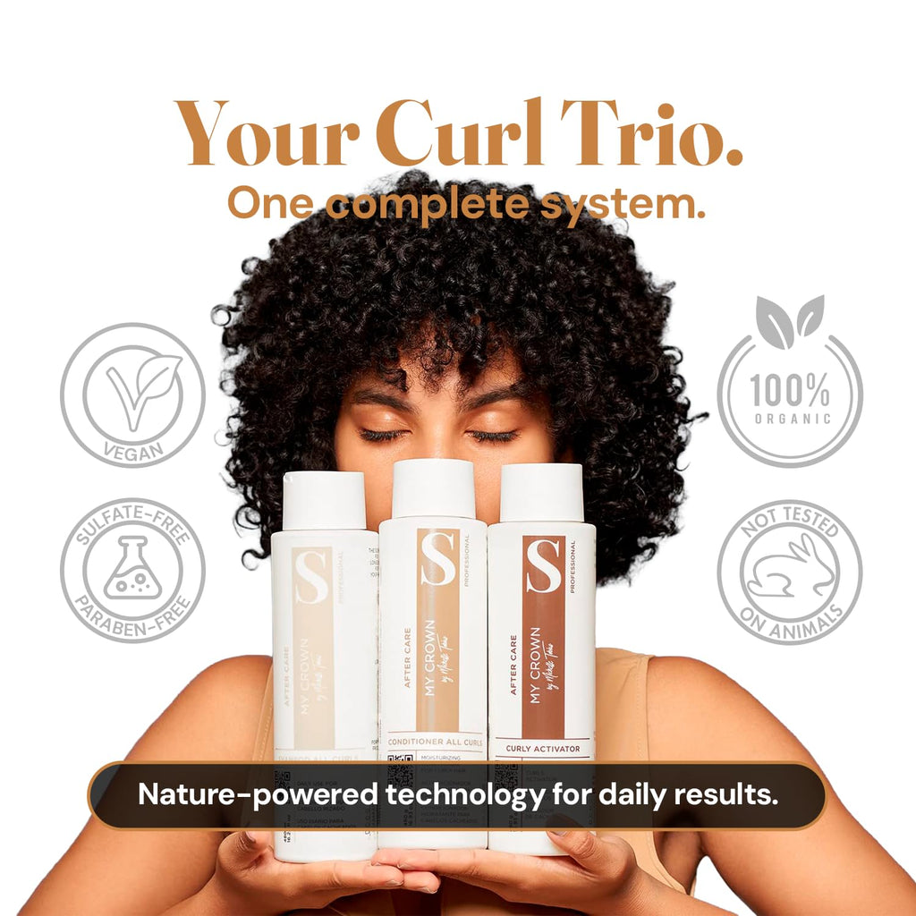 Curly Hair Shampoo Conditioner & Curl Cream Kit, 3x16.9oz R8631