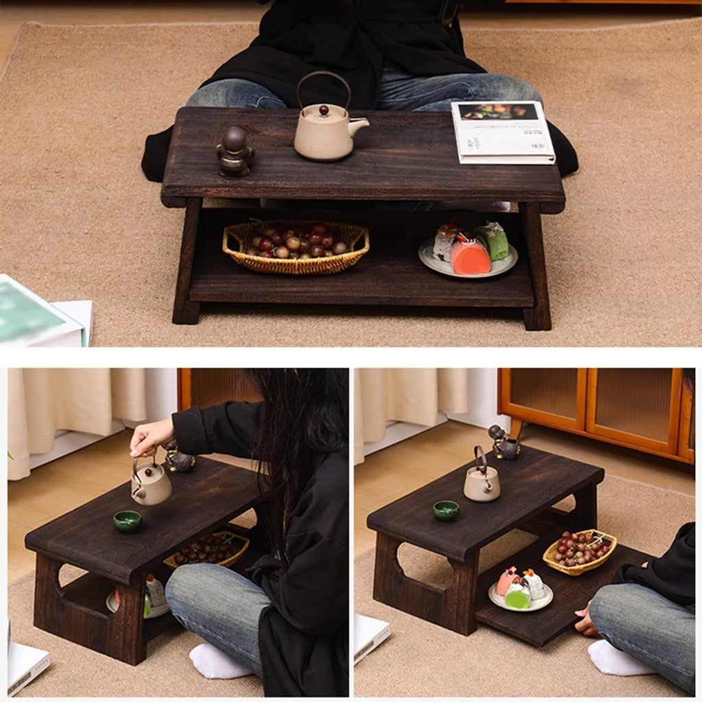 Foldable Japanese Low Floor Table 60x30x22cm Y526482