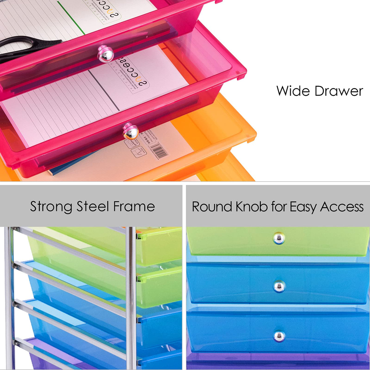 10 Drawer Rolling Storage Cart with Wheels M841788