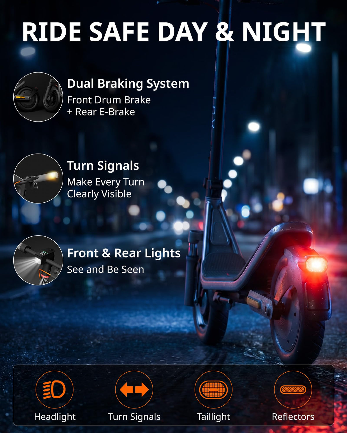 Electric Scooter for Adults, 20 MPH, 750W Peak Motor, 12" Tubeless Tires, Foldable O67796