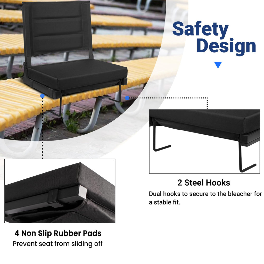 Bleachers Stadium Seat with Back Support and Cushion W50799