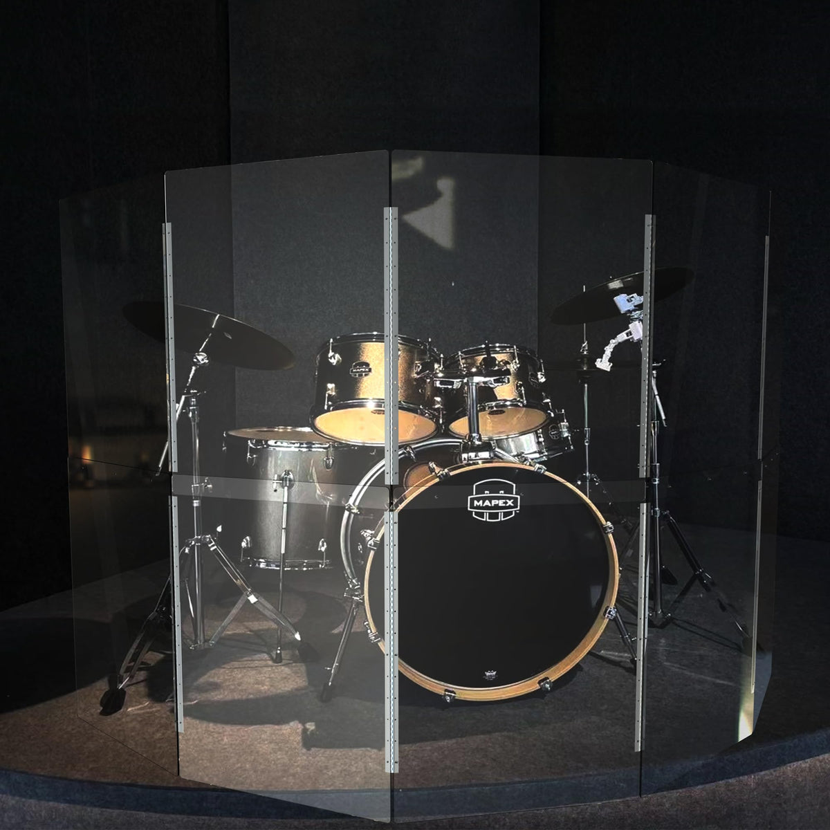 Portable 4 Panels 2ft x 5ft Acrylic Drum Shield X979