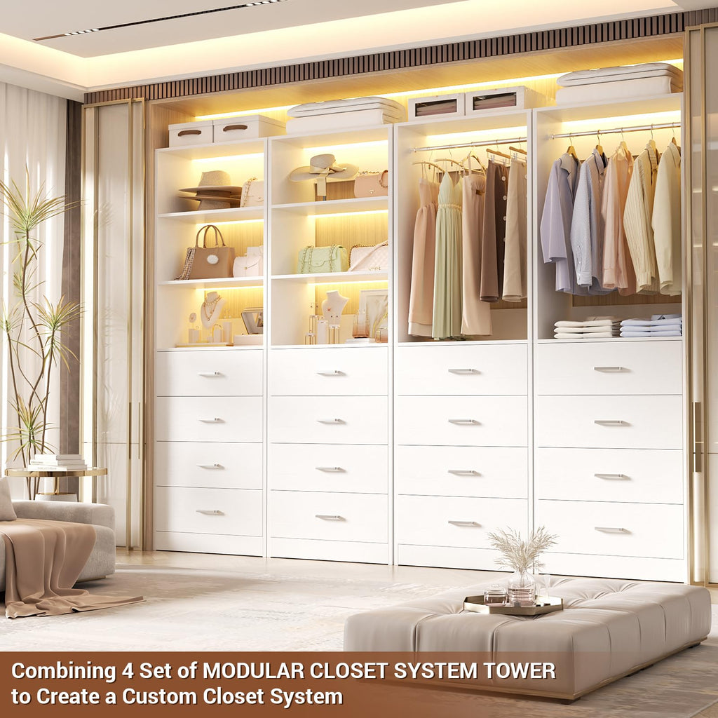 Wood Closet Organizer with 4 Drawers A9693