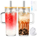 24oz Glass Tumbler with Lid & Straw 2-Pack J86925