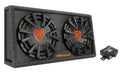 Dual 12" Slim Vented Powered Car Subwoofer Enclosure M490
