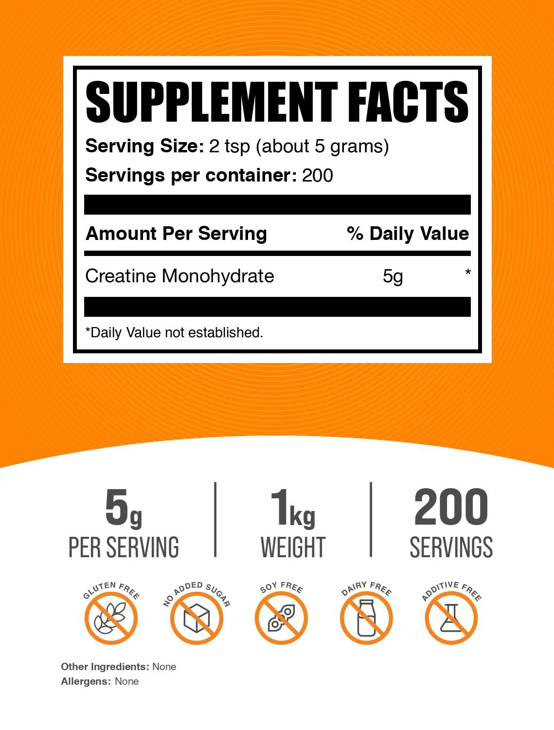 Micronized Creatine Monohydrate Powder Unflavored 1kg H845958