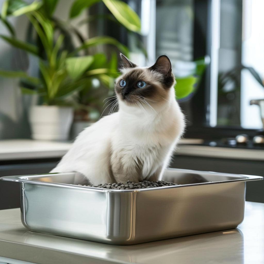 Large Stainless Steel Cat Litter Box H865