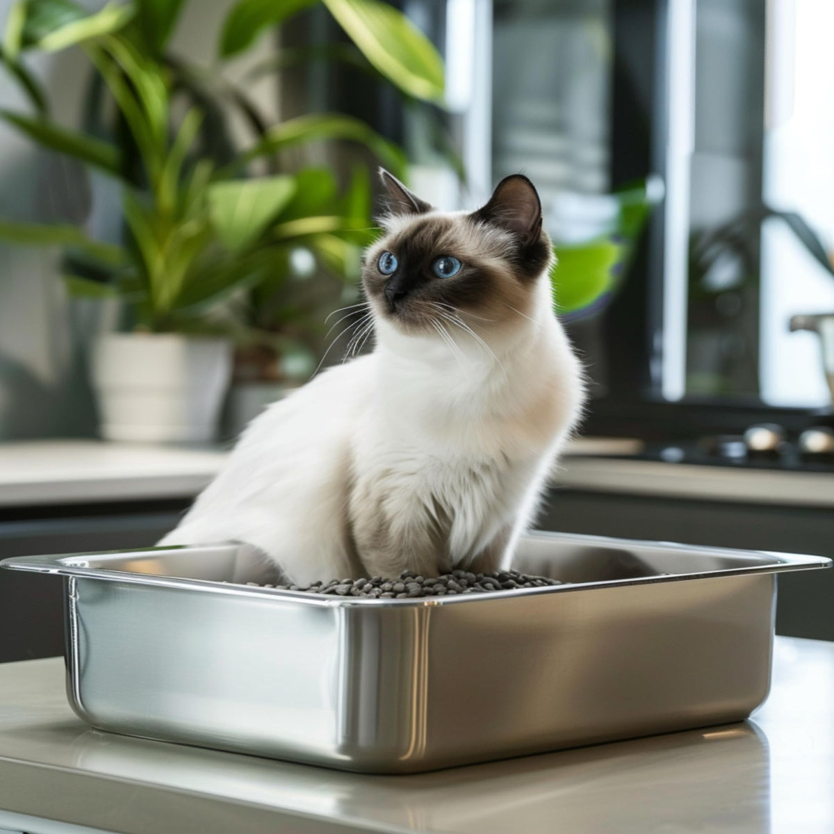 Large Stainless Steel Cat Litter Box H865