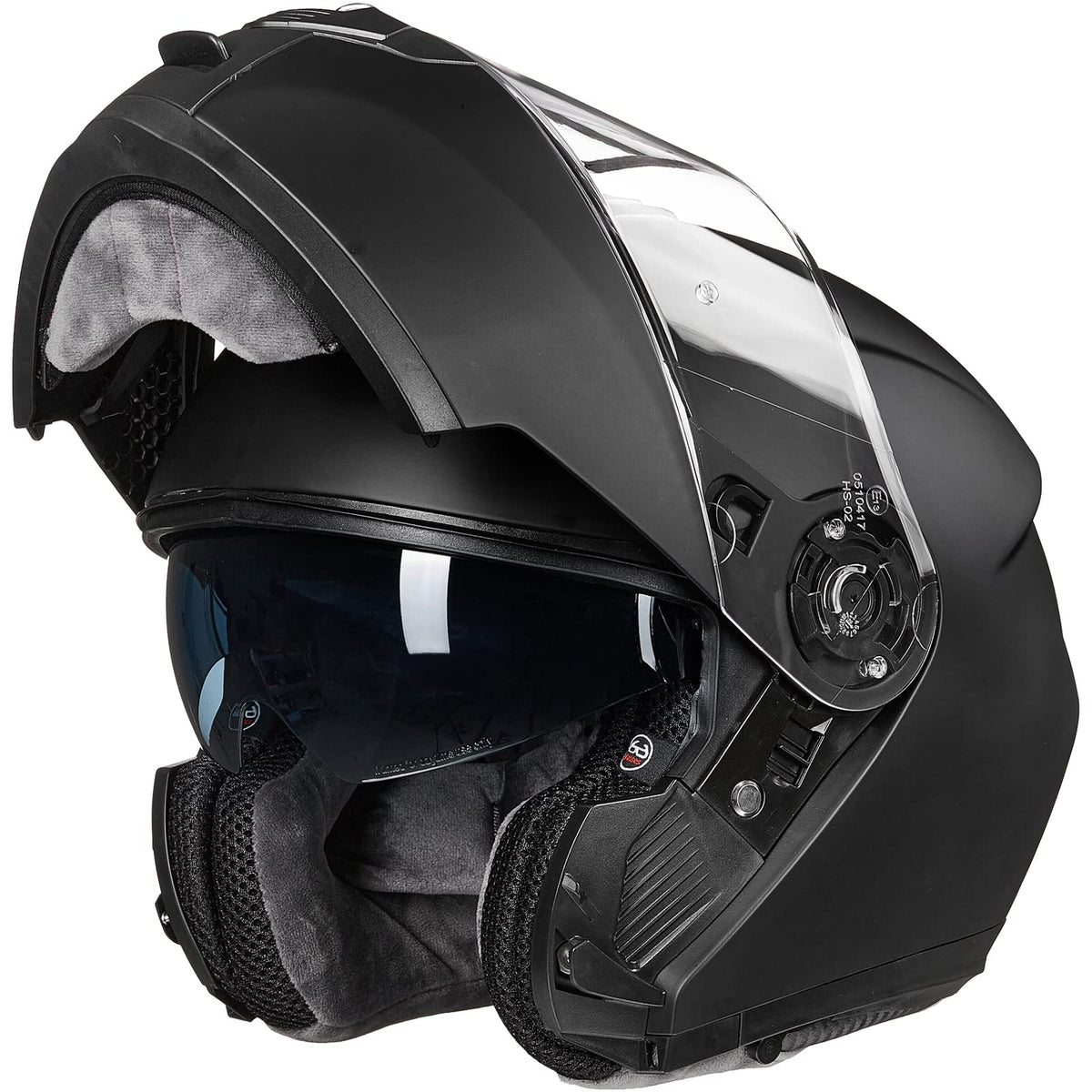 Matte Black Large Modular Full Face Motorcycle Helmet S2554