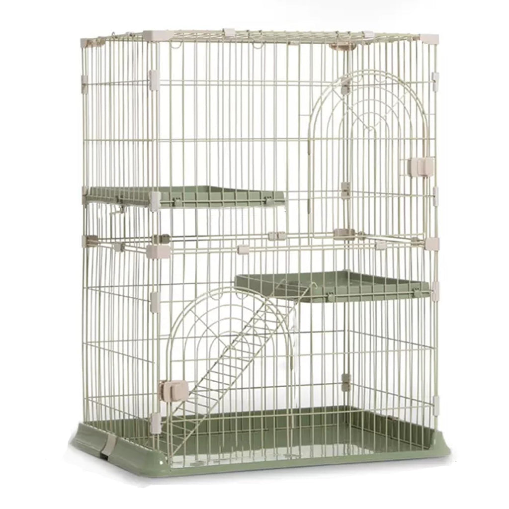 3/4-Tier Wire Cat Cage Playpen Kennel with Hammock S245957