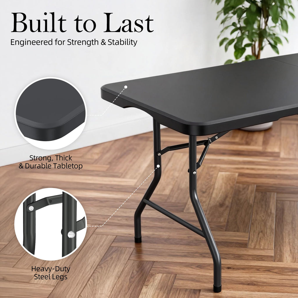 6FT Heavy Duty Foldable Plastic Table G316