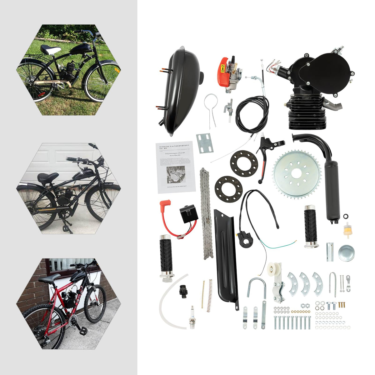 110cc 2-Stroke Bicycle Engine Kit for 26" /28" Bikes E387133