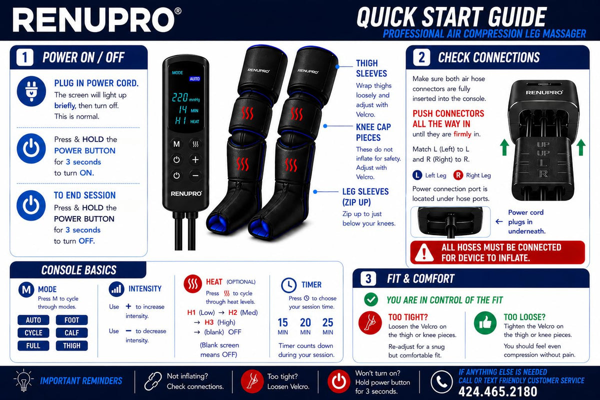 Air Compression Leg Massager with Heat L59590