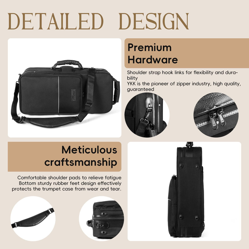 Rectangular Trumpet Case with Backpack Straps C828