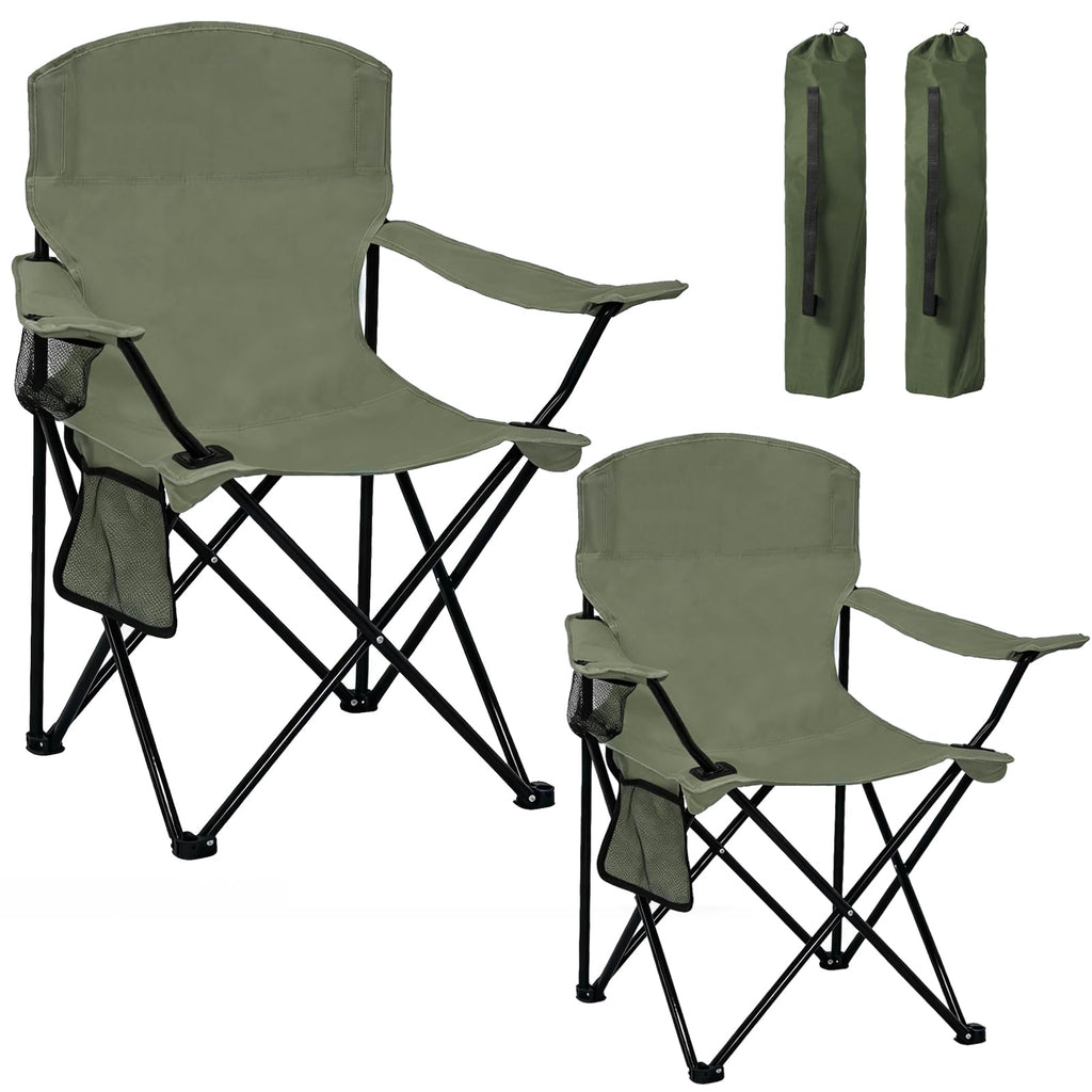 Camping Chair 2 Pack Portable Folding Chair Green X834