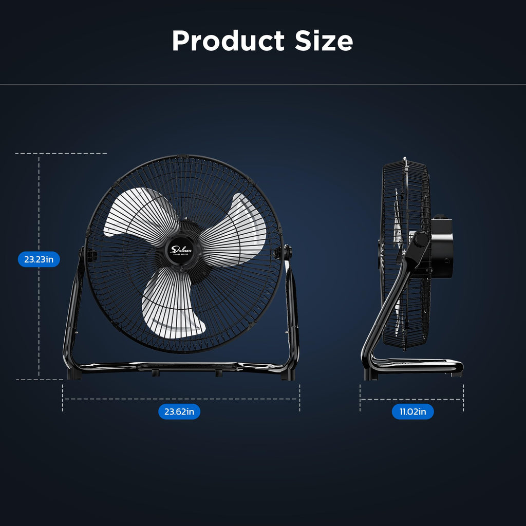 20 Inch 3-Speed Metal Industrial Floor Fans 2-Pack J140511
