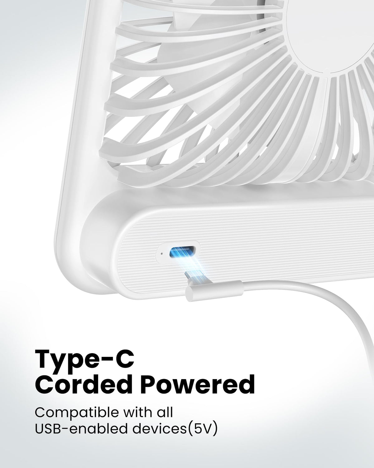 White USB Desk Fan H74996