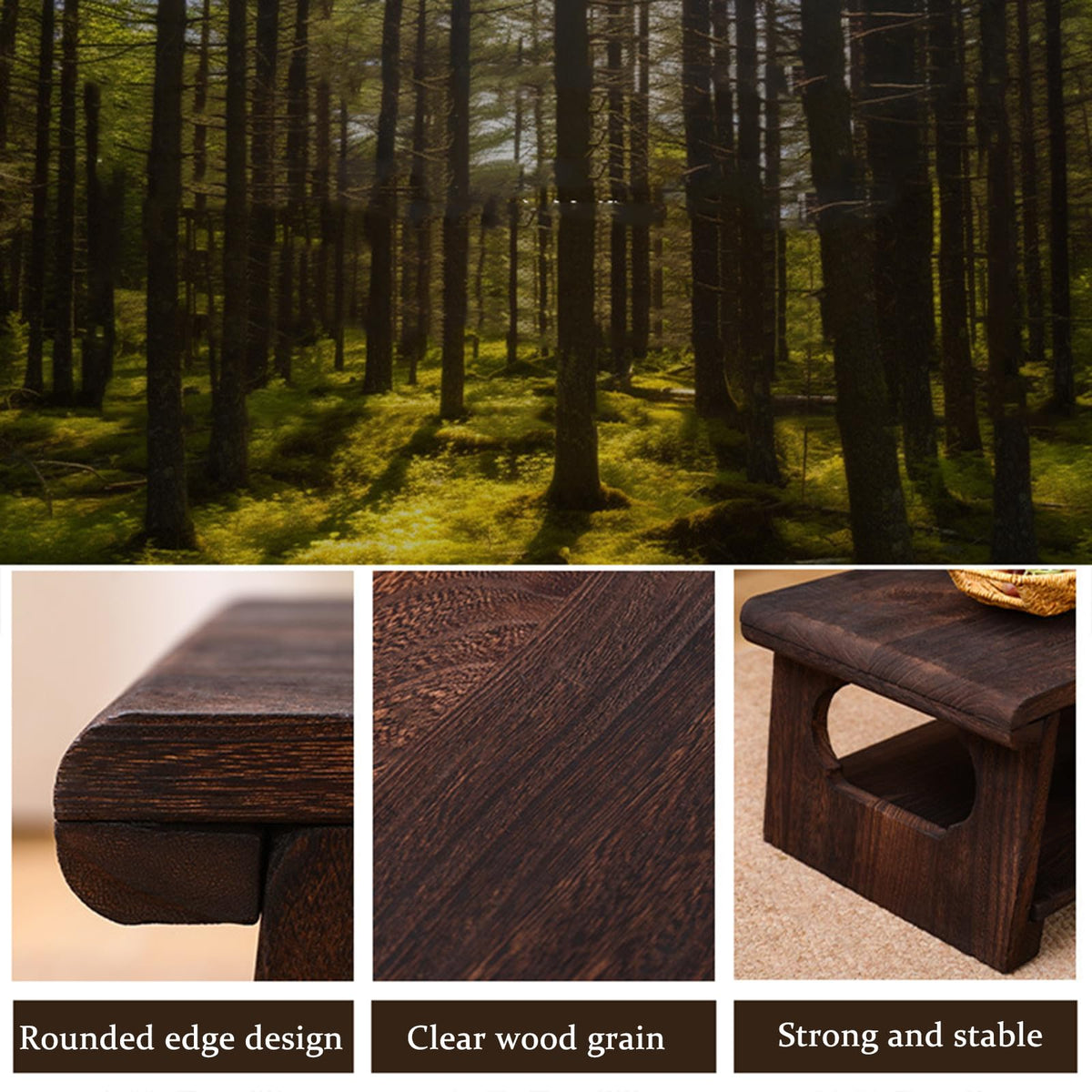 Foldable Japanese Low Floor Table 60x30x22cm Y526482