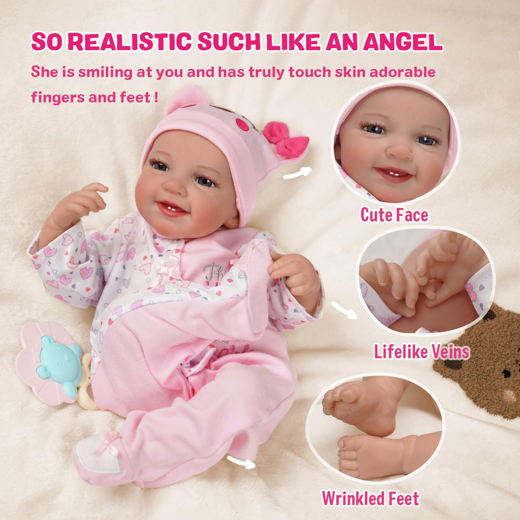 Reborn Baby Dolls with Heartbeat, Coos & Breathing N842800