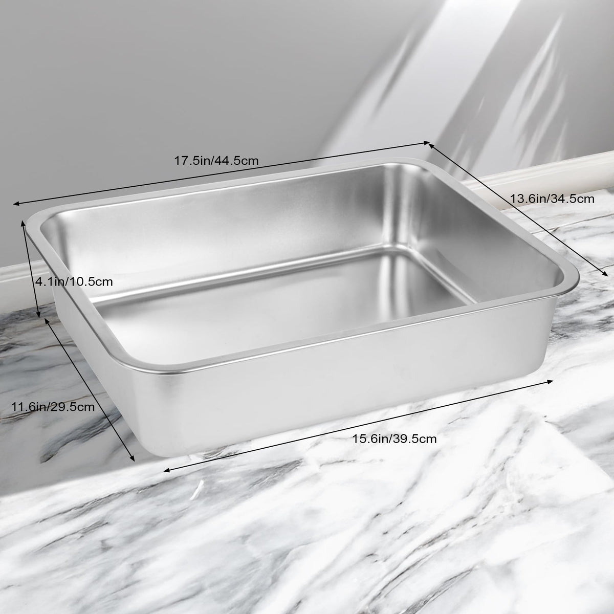 Large Stainless Steel Cat Litter Box H865