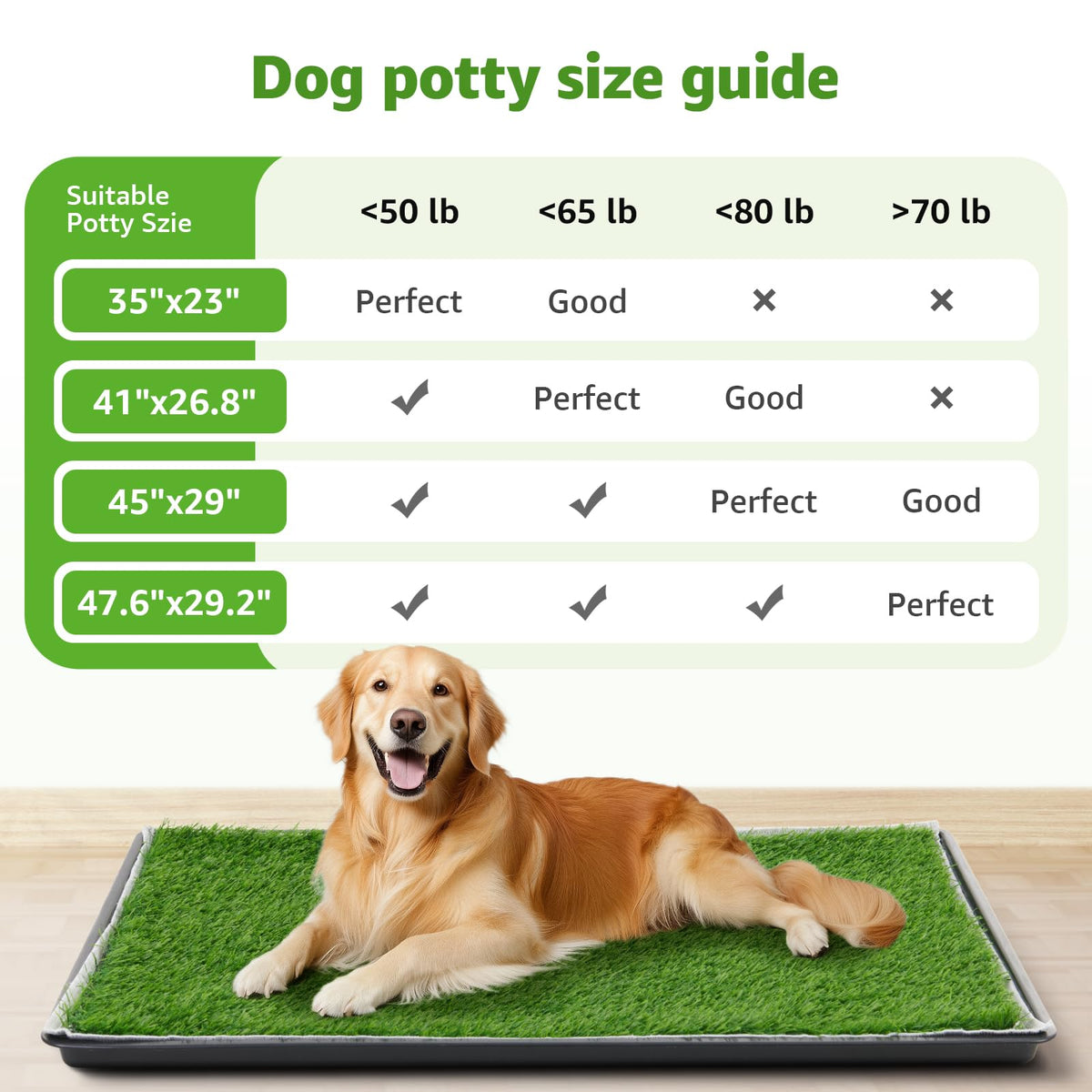 Large Dog Grass Pad with Tray 35x23in V54516