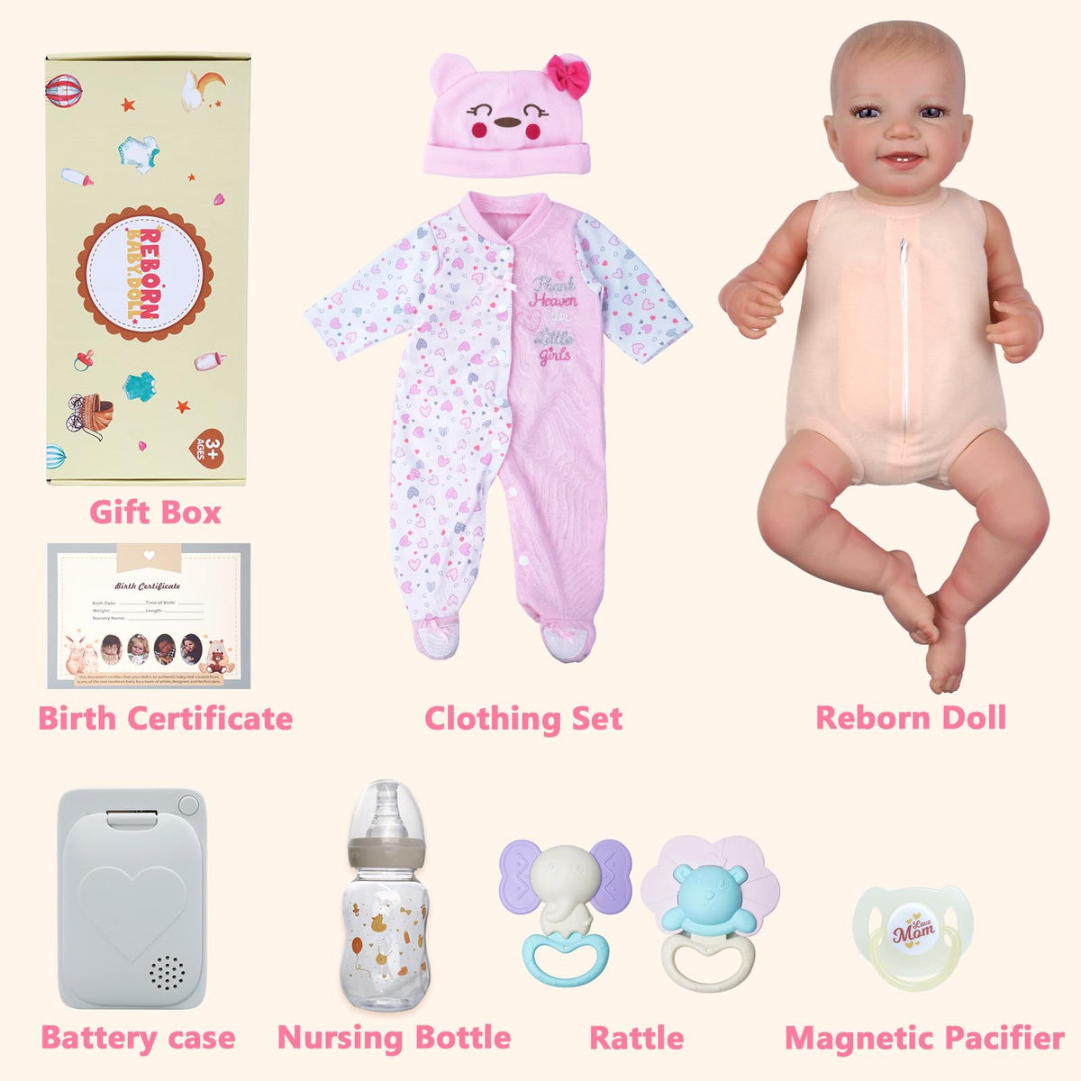 Reborn Baby Dolls with Heartbeat, Coos & Breathing N842800