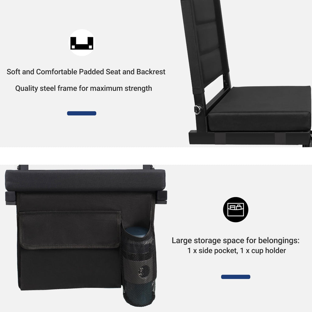 Bleachers Stadium Seat with Back Support and Cushion W50799