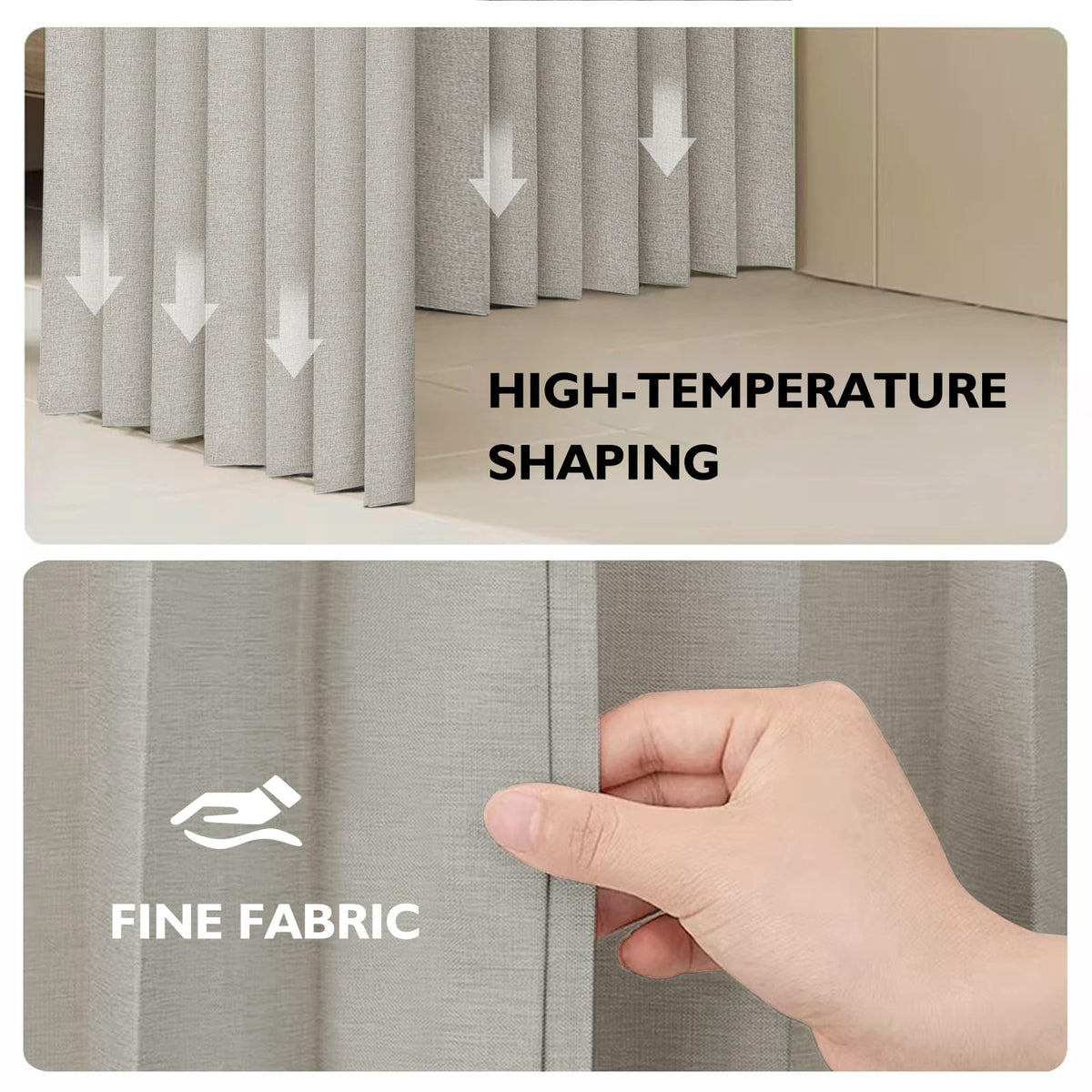 100% Blackout Fabric Folding Door Curtain with Magnetic Closure B9023