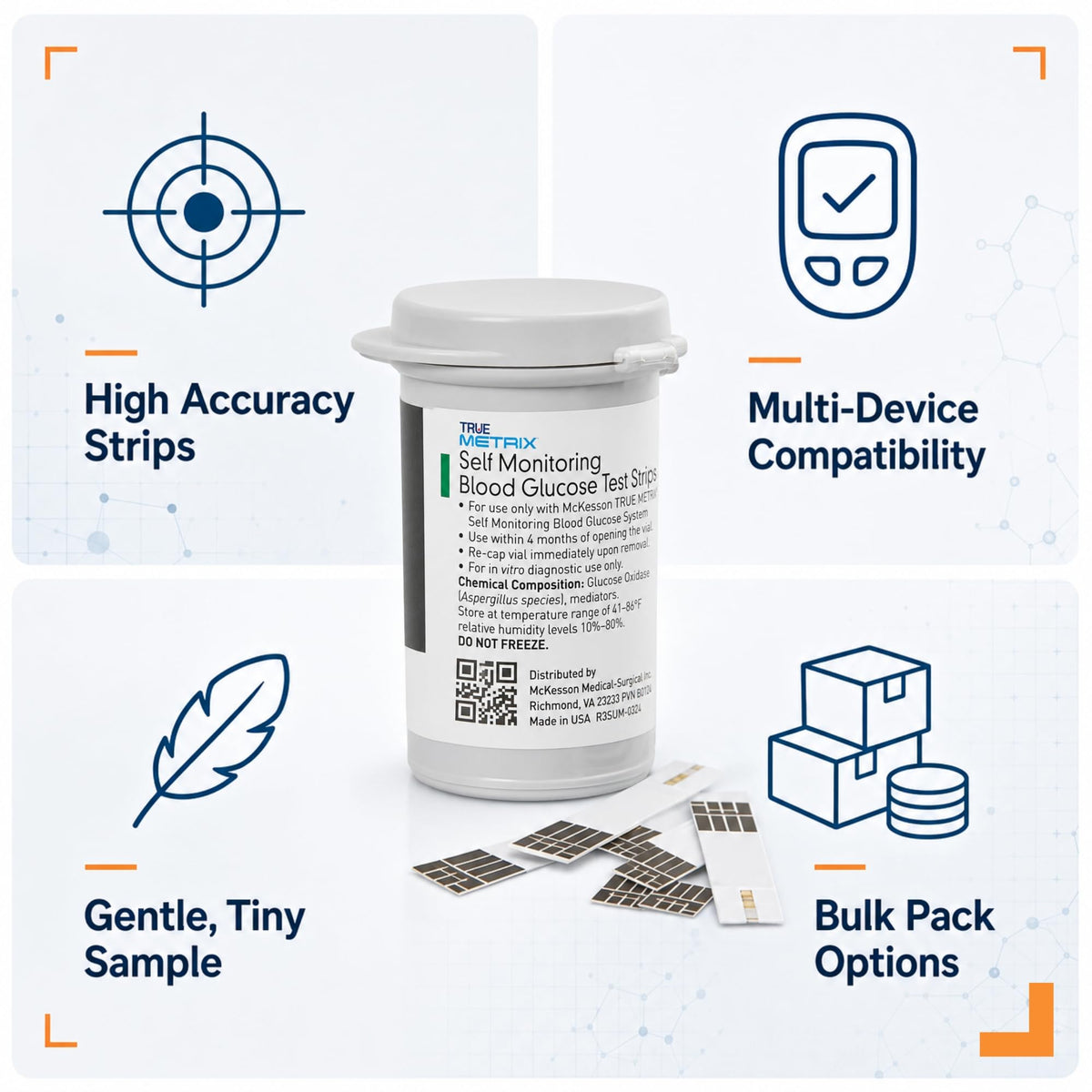 Blood Glucose Test Strips, 1200 Strips K691