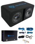 Dual 8" Loaded Car Subwoofer Enclosure with Amp E196828
