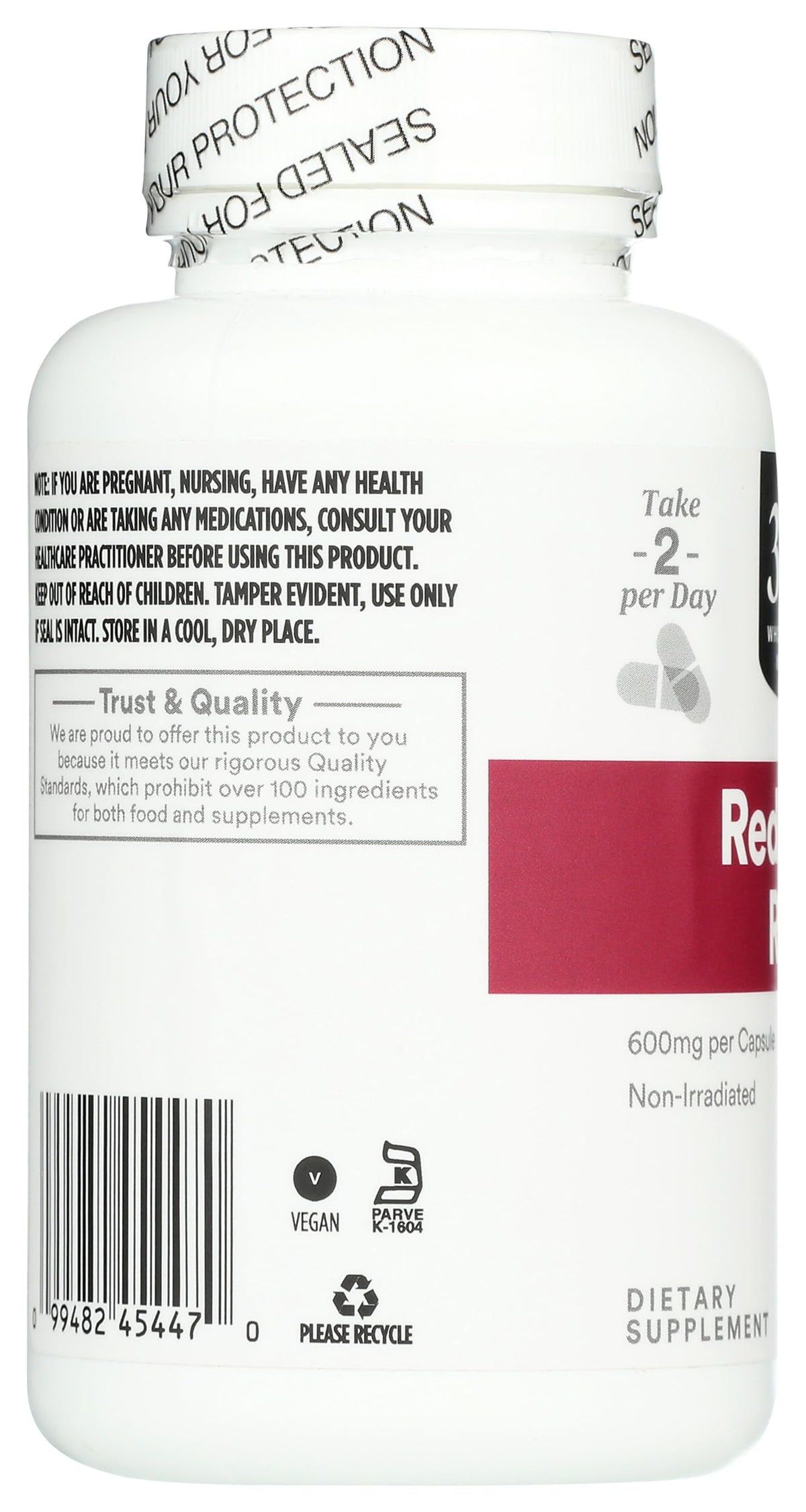 Red Yeast Rice 600mg 120 Count W344