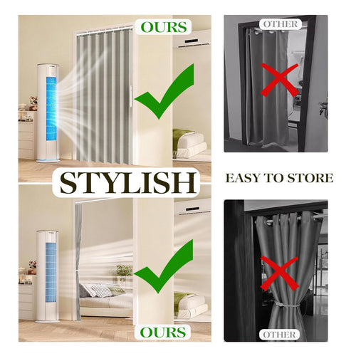 100% Blackout Fabric Folding Door Curtain with Magnetic Closure B9023