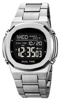 Men's Multifunctional Electronic Outdoor Sports Watch EL Light Large Digital Display Stainless Steel N2383