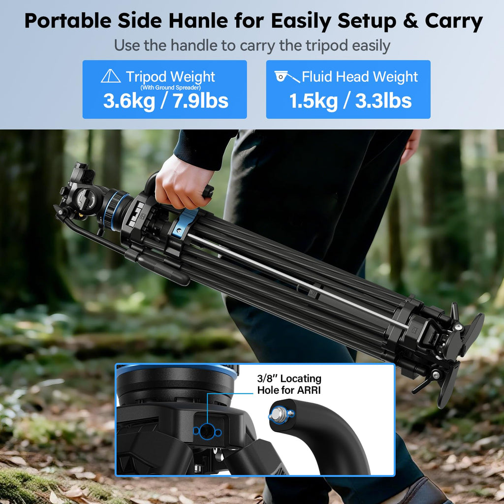 Carbon Fiber Video Tripod with Fluid Head I273684