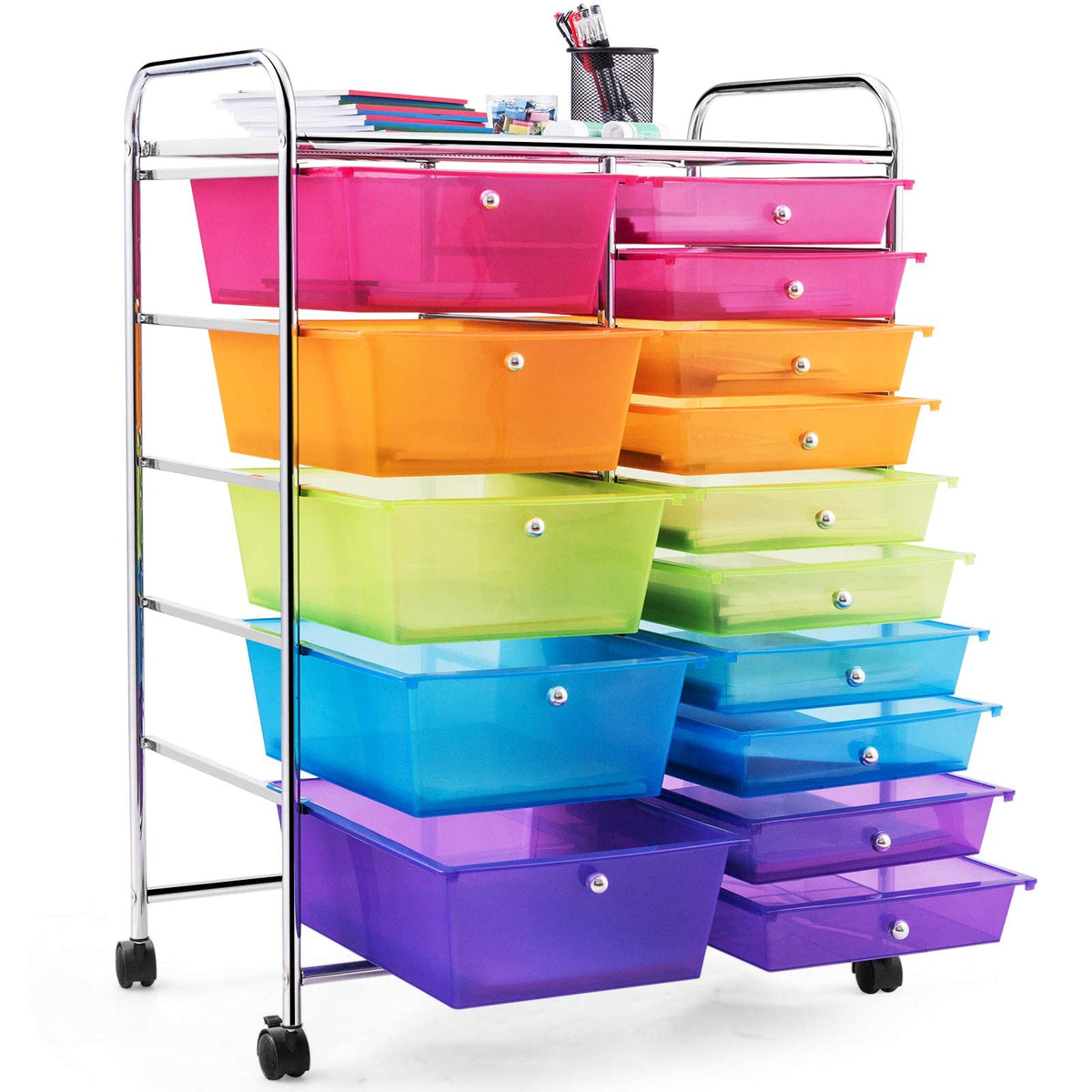 15 Drawer Rolling Storage Cart with Wheels D647