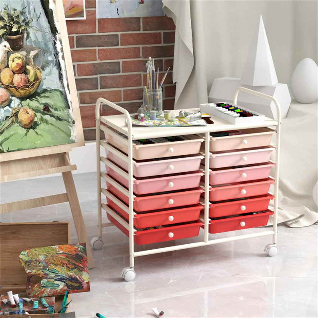12 Drawer Rolling Storage Cart with Wheels T859168
