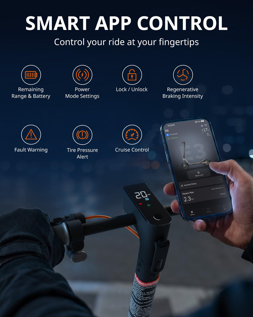 Electric Scooter for Adults, 20 MPH, 750W Peak Motor, 12" Tubeless Tires, Foldable O67796