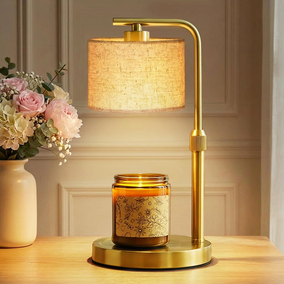 Height Adjustable Candle Warmer Lamp with Timer Dimmer for Jar Candles A970399