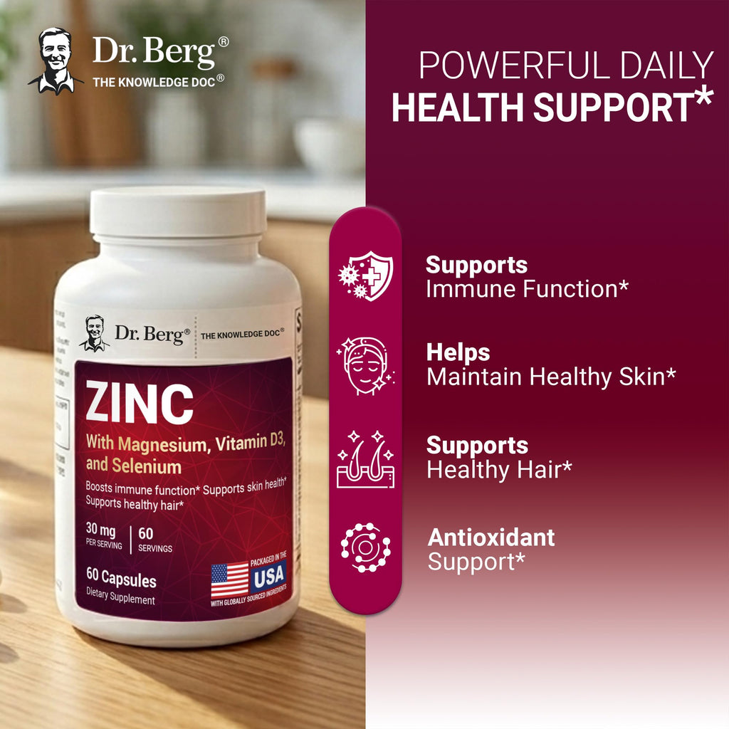 Zinc 30 mg 60 Capsules Chelated with Vitamin D & Selenium H911518