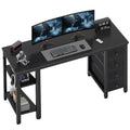 Black 55 inch Gaming Desk with 4 Drawers and Shelves A594221