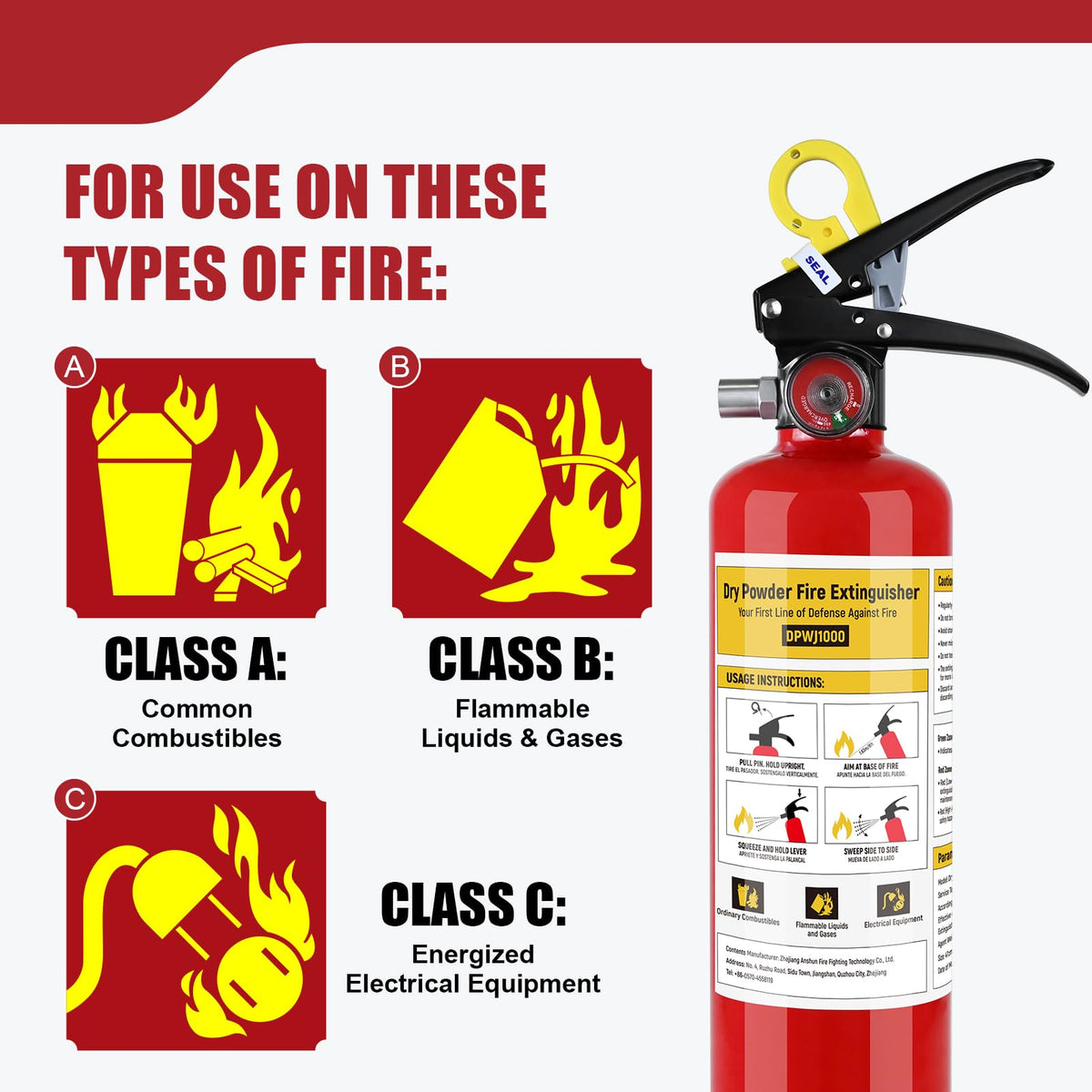 2.5 lb ABC Dry Chemical Fire Extinguishers I9254