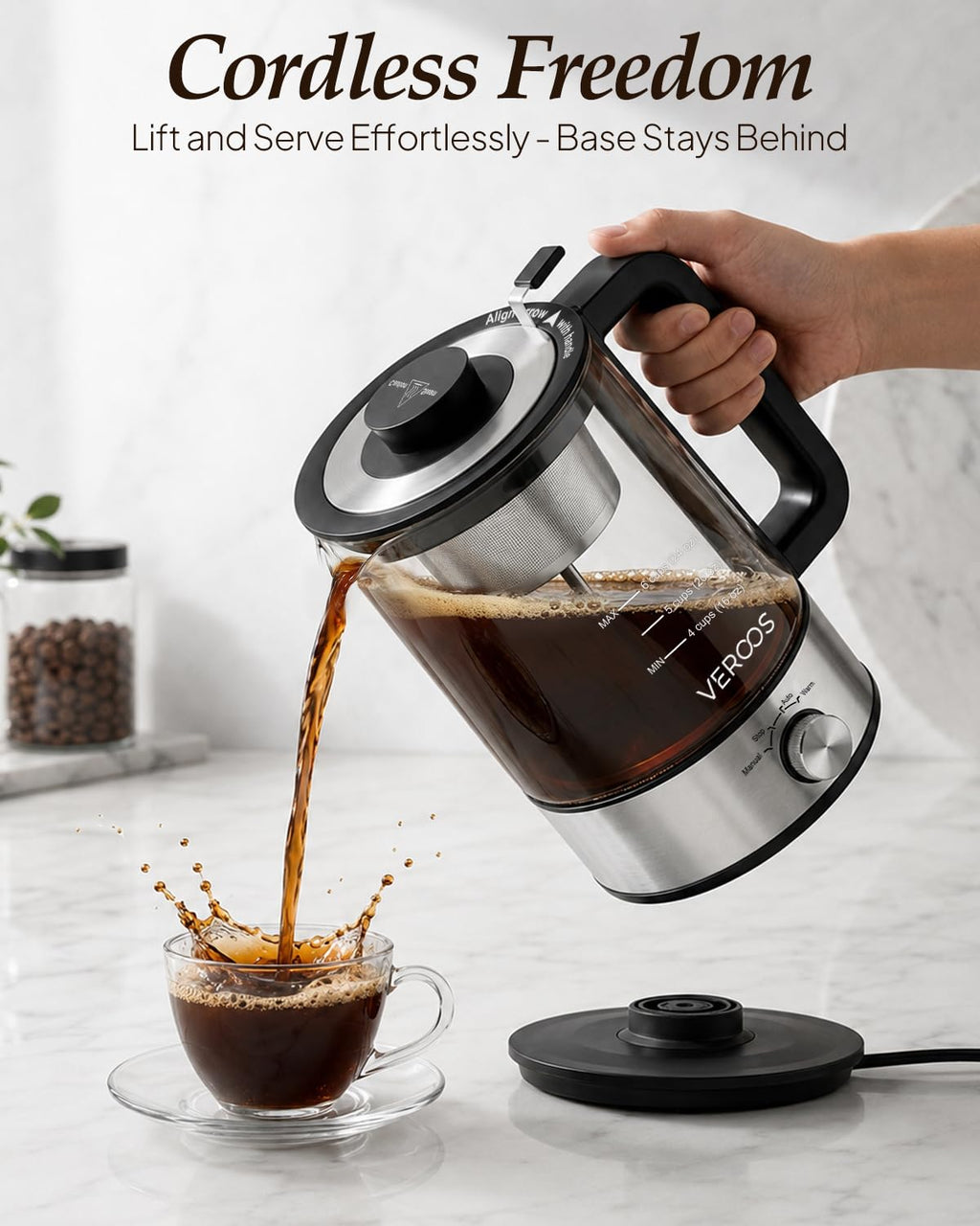 Electric 6-Cup Glass Percolator Coffee Pot B733283