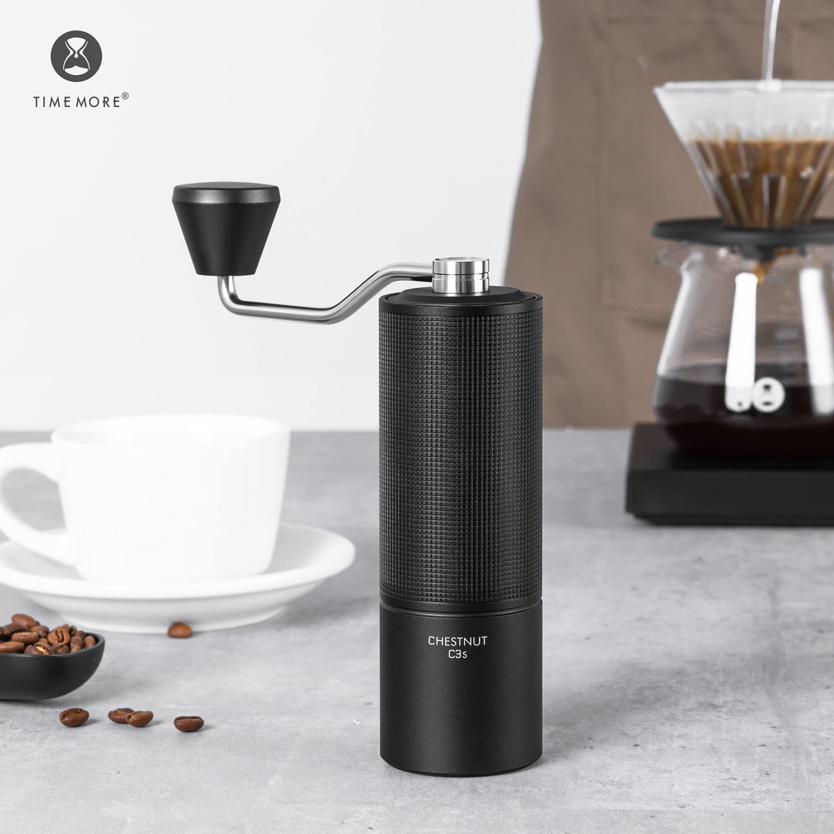 Manual Coffee Grinder with Adjustable Grind Setting Stainless Steel Conical Burr Z313