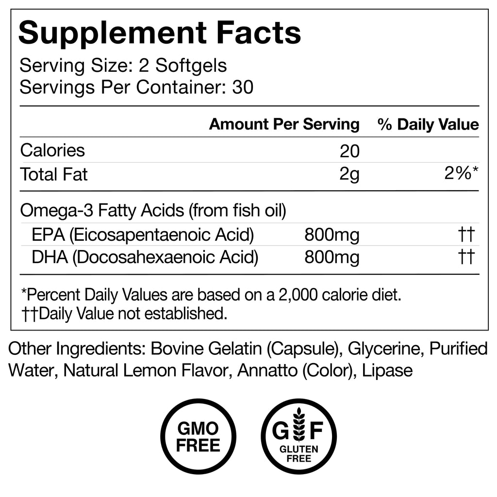 Omega-3 Fish Oil EPA & DHA 1,600mg Supplement Y298