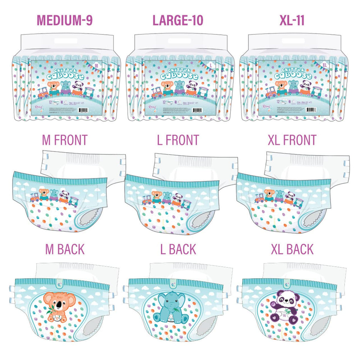 Adult Printed Diapers 12 Pack Medium Y4971